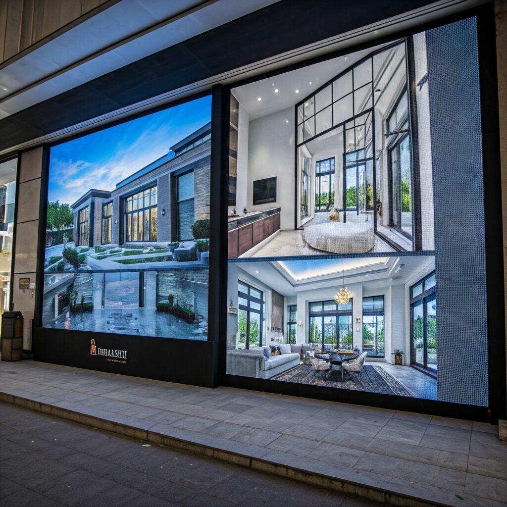 LED Screen advertisement outside of Real Estate Office
